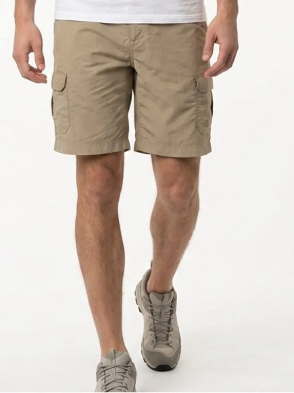 The North Face Men's Cargo‎ Shorts Khaki Size L Casual side Elastic in Waistband